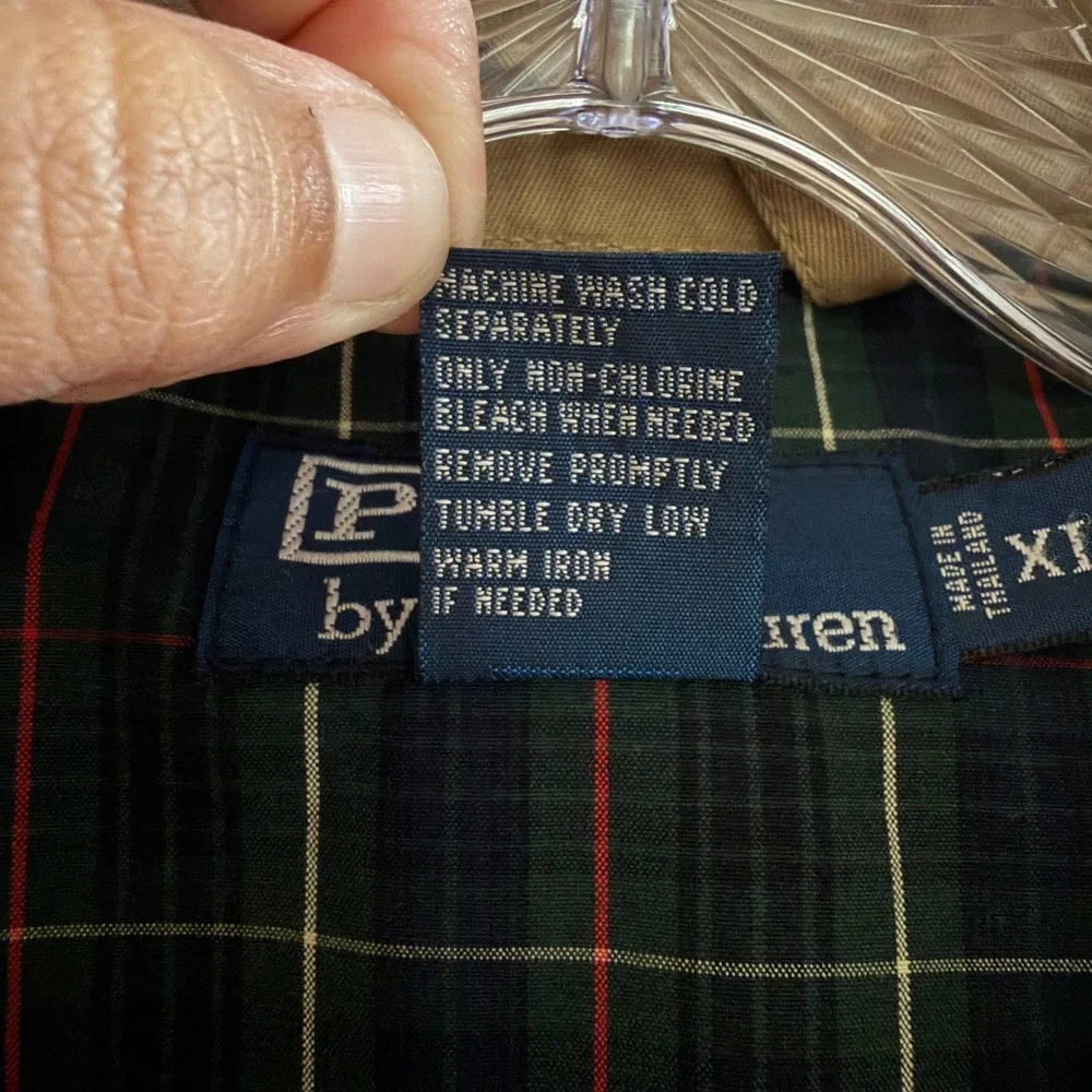 Vintage Polo Ralph Lauren Harrington Jacket, XL, Tan/Plaid